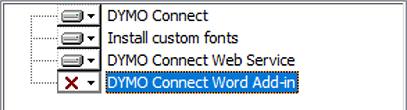 DYMO Connect Word Add-in is disabled